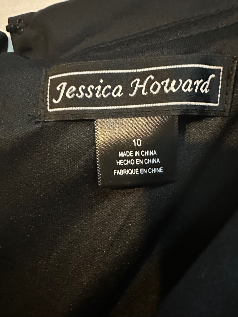 Jessica Howard Black Wide Collar Draped Waist Fit & Flare Dress - Picture 4 of 7
